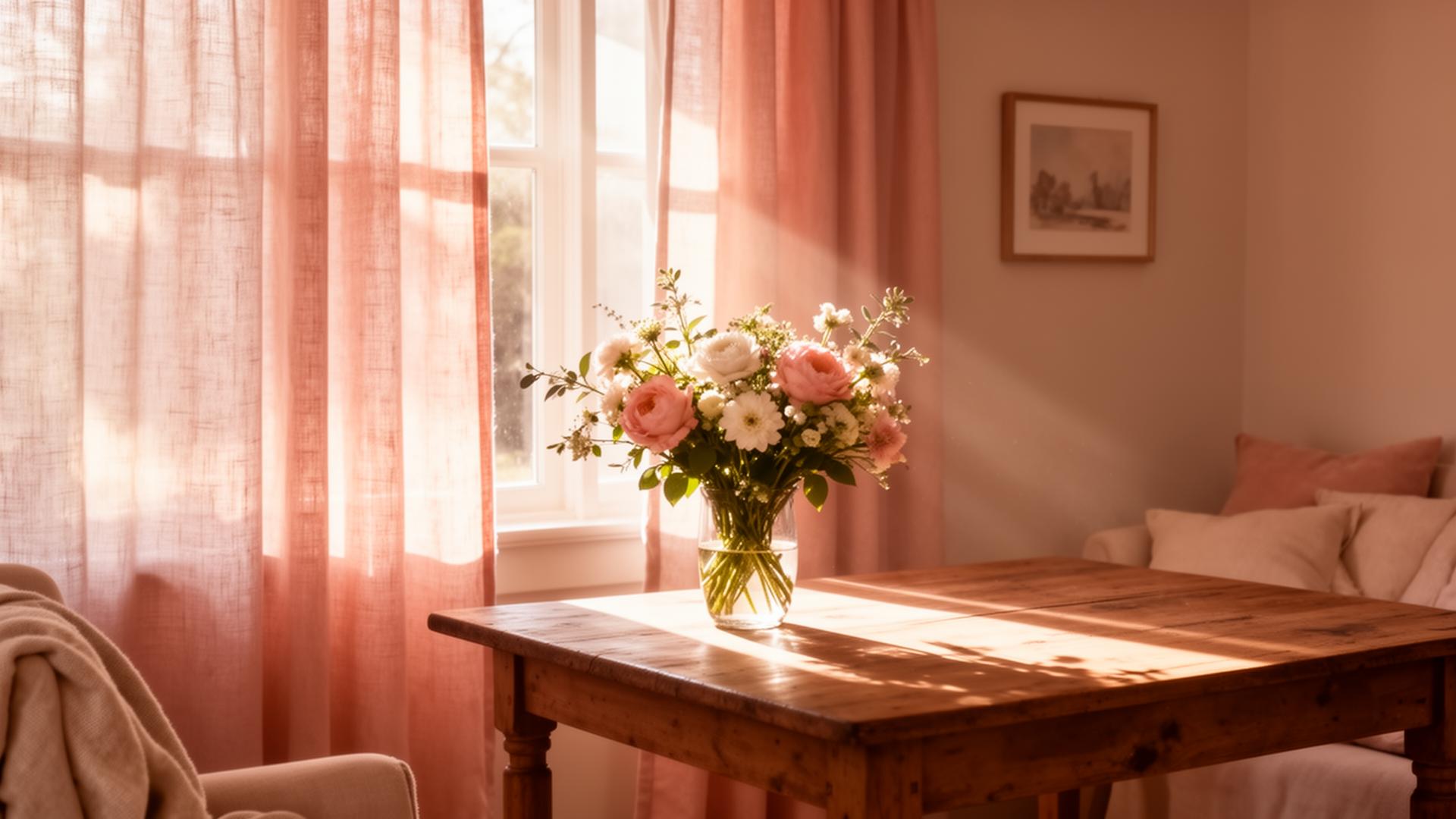 A warm, sunlit interior at Sarah's Home